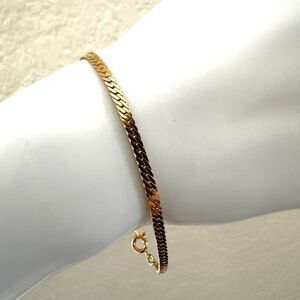 Gold tone flat chain bracelet